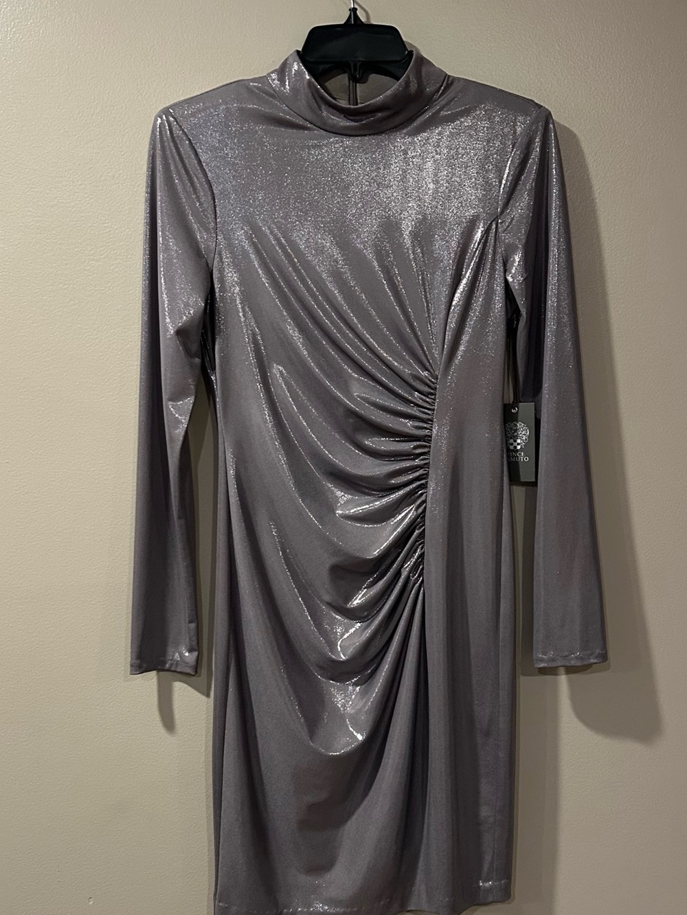 Vince Camuto Metallic Ruched Dress